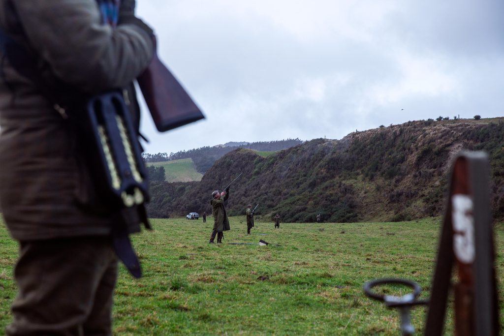 hunters in the Poronui landscape hunting pheasants